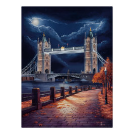 Póster Cena noturna de Londres impressionante com torre i