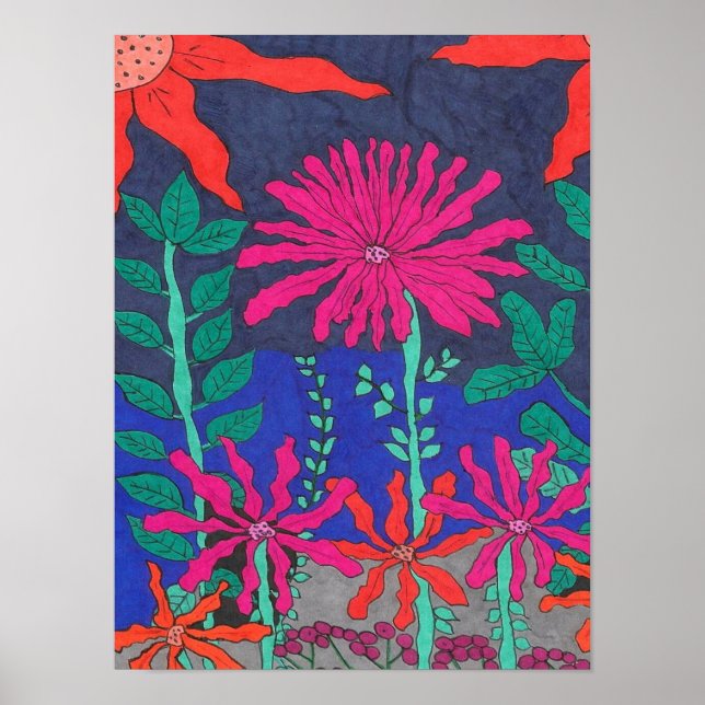 Poster Cena Noturna do Jardim Flor (Frente)