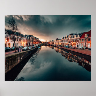 Poster Cena noturna em leeuwarden