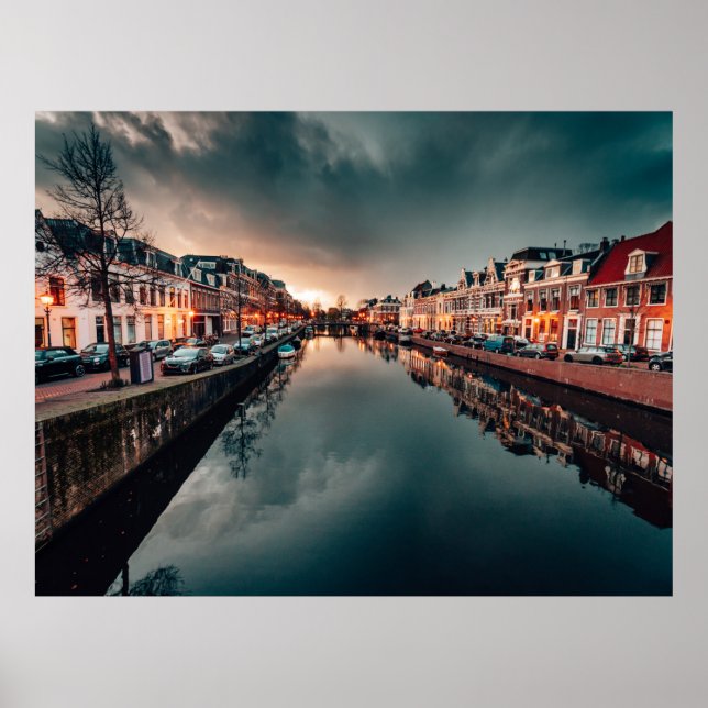 Poster Cena noturna em leeuwarden (Frente)