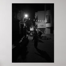 Cena Noturna Indiana na Rua - Fotografia Urbana
