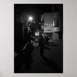 Poster Cena Noturna Indiana na Rua - Fotografia Urbana