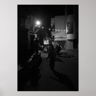 Poster Cena Noturna Indiana na Rua - Fotografia Urbana