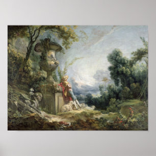 Poster Cena pastoral, ou pastor novo em uma paisagem