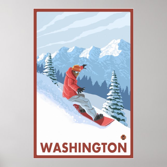 Póster Cena Snowboarder - Washington (Frente)