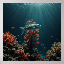 Poster Cena Submarina Minimalista