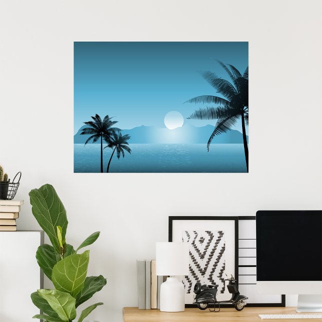 Poster Cena Tropical Noturna (Criador carregado)