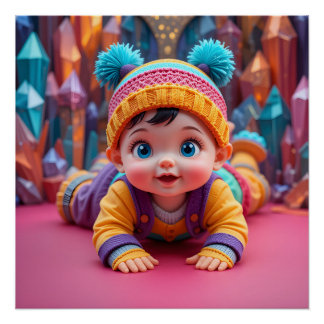 Póster Cena Whimsical Baby Papercraft