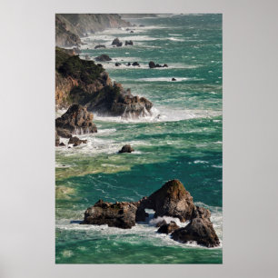 Poster Cenário Costeiro Com Ondas