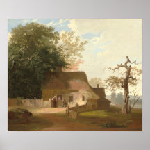 Cenário de Cottage - George Bingham Fine Art Poste