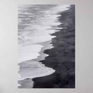Póster Cenário de praia em preto e branco