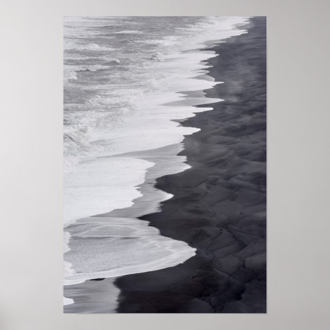 Póster Cenário de praia em preto e branco (Frente)