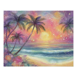 Póster Cenário de praia tropical sonhador