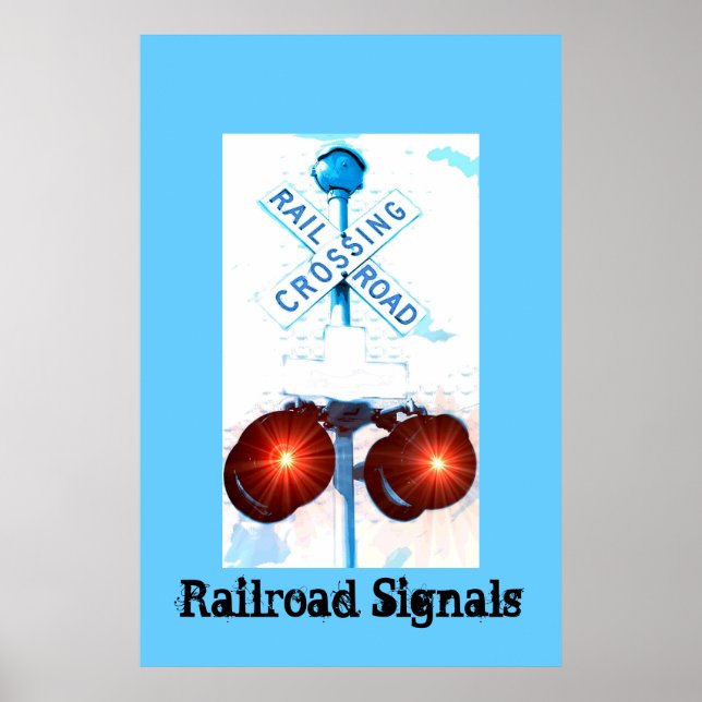 Póster Cenário de Sinal de Cruzamento Ferroviário (Frente)