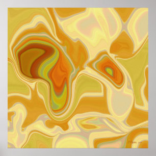 Poster Cenário de Sonho em Ouro Abstrato