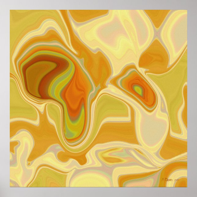 Poster Cenário de Sonho em Ouro Abstrato (Frente)