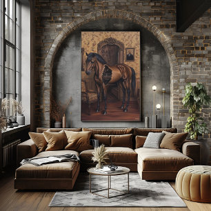 Poster Cenário de Sonho Surrealista de um Cavalo Oco em u