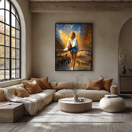 Poster Cenário de Viagem Impressionista – Partida Dourada