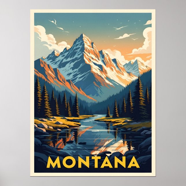 Poster Cenário Deslumbrante de Montana (Frente)