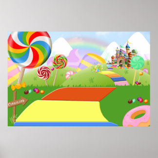 Poster Cenário do Candyland, Cenário de Festa do Candylan