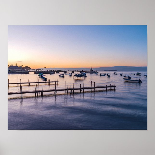 Poster cenas de madrugada do lago em capala méxico (Frente)
