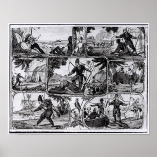 Poster Cenas de "Robinson Crusoe" por Daniel Defoe