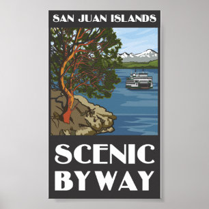 Poster cénico do Byway das ilhas de San Juan