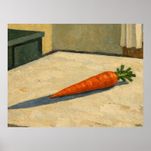 Cenoura em uma mesa pendurada de arte