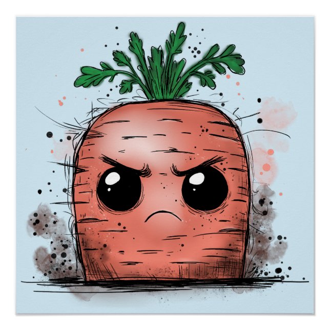Póster Cenoura Mal-humorada (Frente)