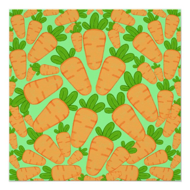 Póster Cenouras Laranja E Verde (Frente)