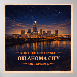 Poster Centenário da Cidade de Oklahoma Oklahoma