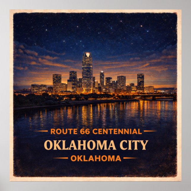 Poster Centenário da Cidade de Oklahoma Oklahoma (Frente)
