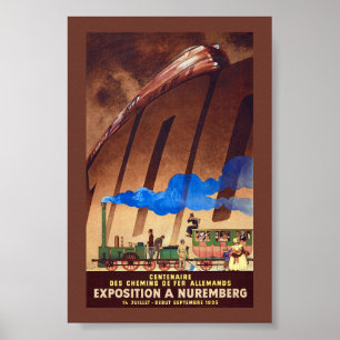 Poster Centenário do Cartaz Antigo das Ferrovias Alemãs 1