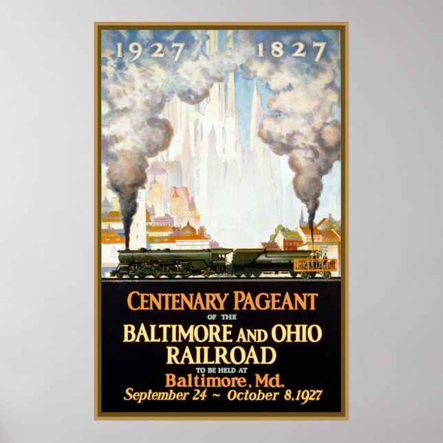 Póster Centenário Pageant Baltimore e Ohio Railroad (Frente)