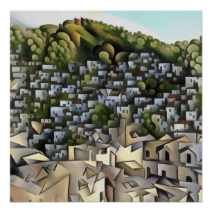 Póster Centenas de Casas Kayakoy Fethiye Pintura