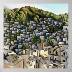 Poster Centenas de Casas Kayakoy Fethiye Pintura