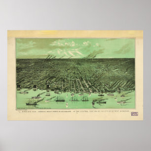 Poster Central Detroit, Michigan (1910)