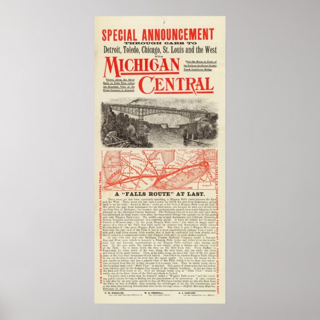 Poster Central Railroad do Michigan (Frente)