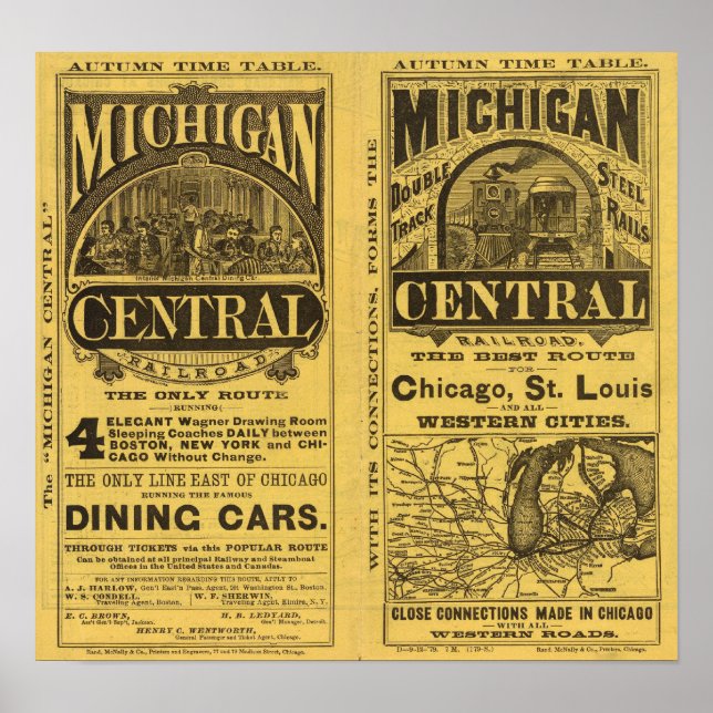 Póster Central Railroad do Michigan (Frente)