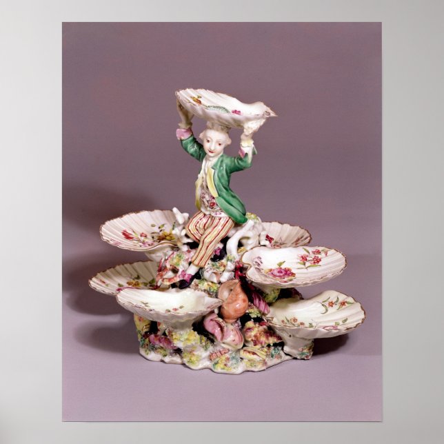 Póster Cêntrico da mesa Derby, 1760-65 (Frente)