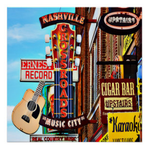 Póster Centro 20" de Nashville x 20" poster