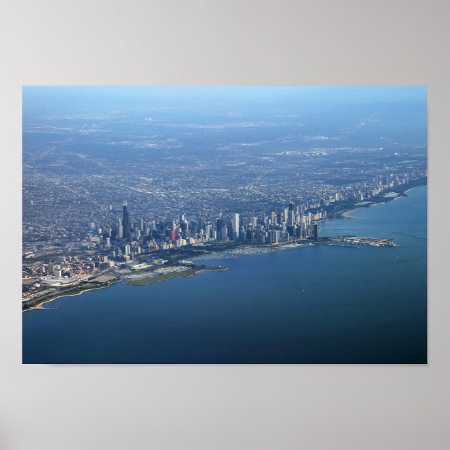 Póster Centro aéreo Chicago 11x16 (Frente)
