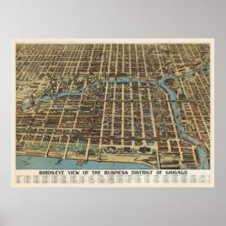 Poster Centro Chicago, 1898 (Poole Bros) BigMapBlog.com