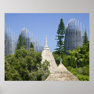 Póster Centro Cultural Tjibaou, Noumea, Nova Caledônia 2