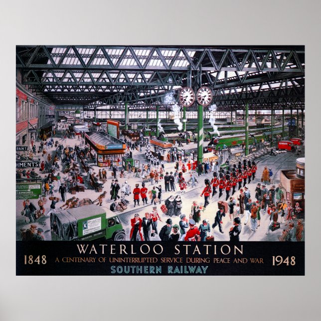 POSTER CENTRO DA ESTAÇÃO DE LONDON WATERLOO 1947 (Frente)