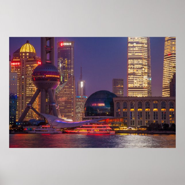Póster Centro da frente d'água de shanghai, China (Frente)
