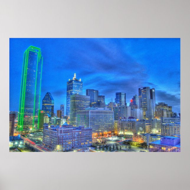 Póster Centro Dallas à noite (Frente)