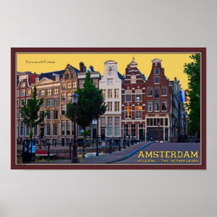 Póster Centro de Amsterdão-Keizersgracht