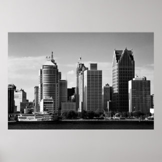 Poster Centro Detroit B/W