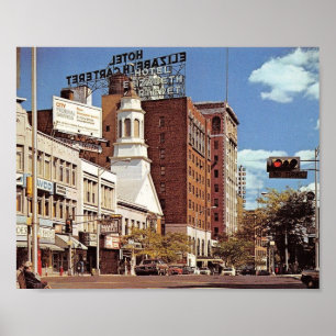 Póster Centro, Elizabeth, New Jersey Vintage